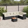 vidaXL Salon de jardin 8 pcs avec coussins noir r&eacute;sine tress&eacute;e