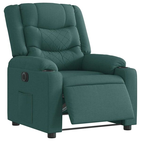 vidaXL Fauteuil inclinable &eacute;lectrique Vert fonc&eacute; Tissu