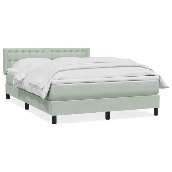 vidaXL Sommier &agrave; lattes de lit et matelas gris clair 140x210cm velours