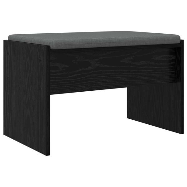 vidaXL Banc d'entr&eacute;e avec coussin Ch&ecirc;ne noir 63 x 38 x 40 cm