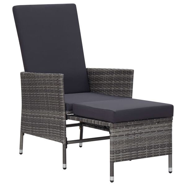 vidaXL Salon de jardin 3 pcs avec coussins R&eacute;sine tress&eacute;e Gris