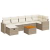 vidaXL Salon de jardin avec coussins 8 pcs beige r&eacute;sine tress&eacute;e
