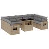 vidaXL Salon de jardin avec coussins 10 pcs beige r&eacute;sine tress&eacute;e