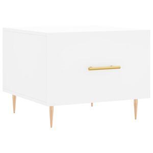 vidaXL Table basse blanc 50x50x40 cm bois d'ing&eacute;nierie