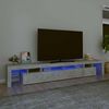 vidaXL Meuble TV avec lumi&egrave;res LED Gris b&eacute;ton 260x36,5x40 cm