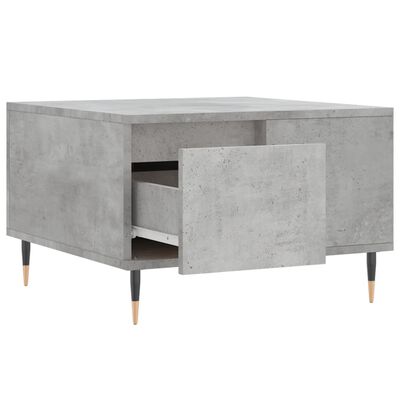 vidaXL Table basse gris béton 55x55x36,5 cm bois d'ingénierie