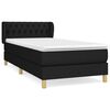 vidaXL Sommier &agrave; lattes de lit avec matelas Noir 90x200 cm Tissu