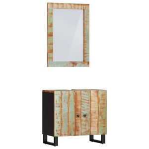 vidaXL Ensemble de meubles de salle de bain 2 pcs bois massif r&eacute;cup&eacute;r&eacute;
