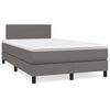 vidaXL Sommier &agrave; lattes de lit avec matelas gris 120x190 cm similicuir