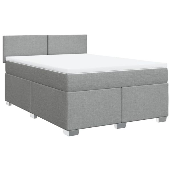 vidaXL Sommier &agrave; lattes de lit avec matelas Gris clair 160x200cm Tissu