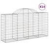 vidaXL Paniers à gabions arqués 14 pcs 200x50x100/120 cm fer galvanisé