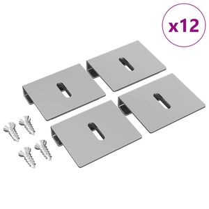 vidaXL Support de Miroir 12 pcs Nickel 35 x 30 x 8,3 mm Acier
