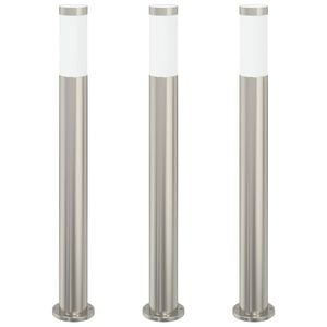 vidaXL Borne lumineuse 3 pcs 80 cm Acier inoxydable IP44