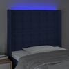 vidaXL T&ecirc;te de lit &agrave; LED Bleu 103x16x118/128 cm Tissu