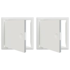 vidaXL Panneau d'Acc&egrave;s 2 pc Blanc 23 x 23 x 3 cm Acier