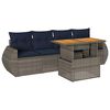 vidaXL Salon de jardin 5 pcs avec coussins gris r&eacute;sine tress&eacute;e