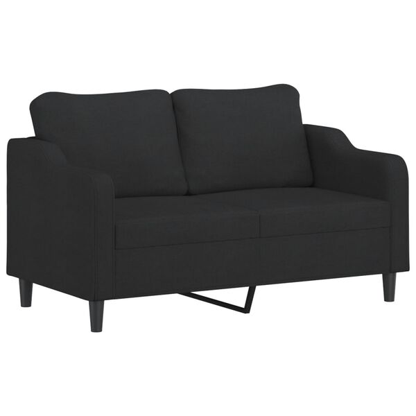 vidaXL Canap&eacute; &agrave; 2 places Noir 140 cm Tissu