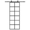 vidaXL Porte coulissante kit de quincaillerie noir 76x205 cm verre ESG