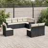 vidaXL Salon de jardin 8 pcs avec coussins noir r&eacute;sine tress&eacute;e