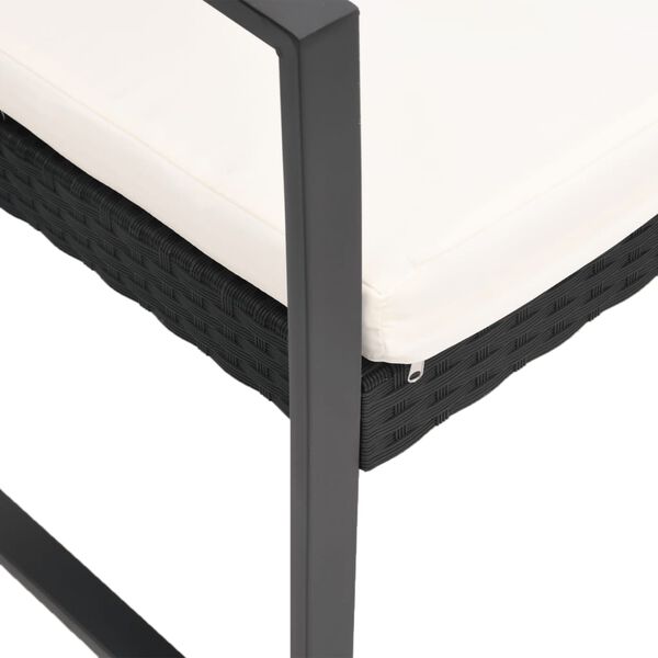 vidaXL Ensemble &agrave; manger de jardin avec coussins 5 pcs noir rotin PP