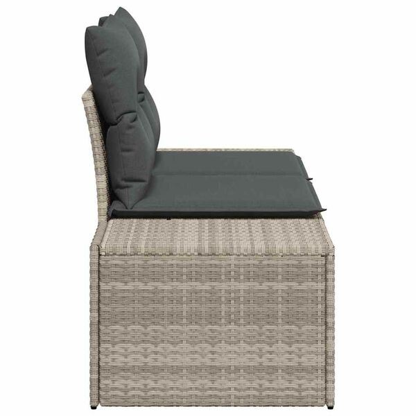 vidaXL Canap&eacute; de jardin avec coussin Gris 184 x 62 x 69 cm polyrotin