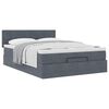 vidaXL Cadre de lit ottoman avec matelas gris fonc&eacute; 140x200 cm velours