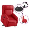 vidaXL Fauteuil inclinable &eacute;lectrique rouge similicuir