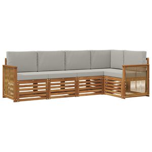 vidaXL Ensemble de canap&eacute; d'angle 4 pcs Naturel et gris clair
