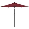 vidaXL Parasol de jardin avec m&acirc;t en acier bordeaux 225x225x212 cm