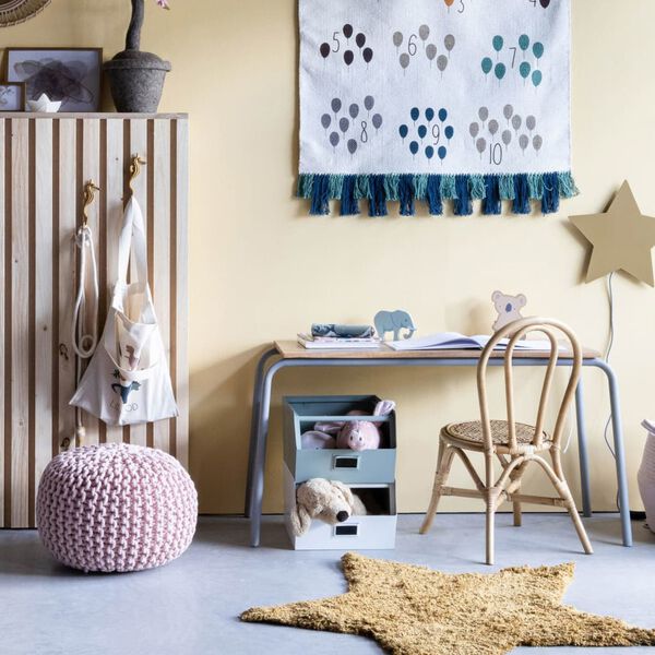 KidsDepot Pouf Bundy 40x32 cm Coton Rose