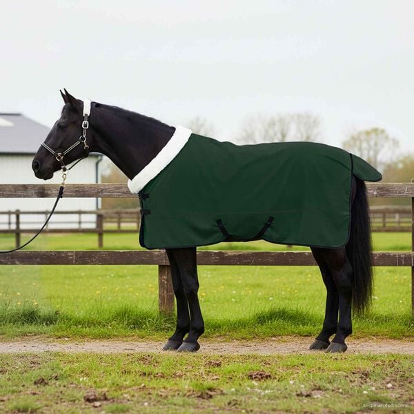 vidaXL Couverture &Eacute;quine Vert fonc&eacute; complet 145 cm Fleece polaire