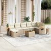 vidaXL Salon de jardin avec coussins 7 pcs beige r&eacute;sine tress&eacute;e