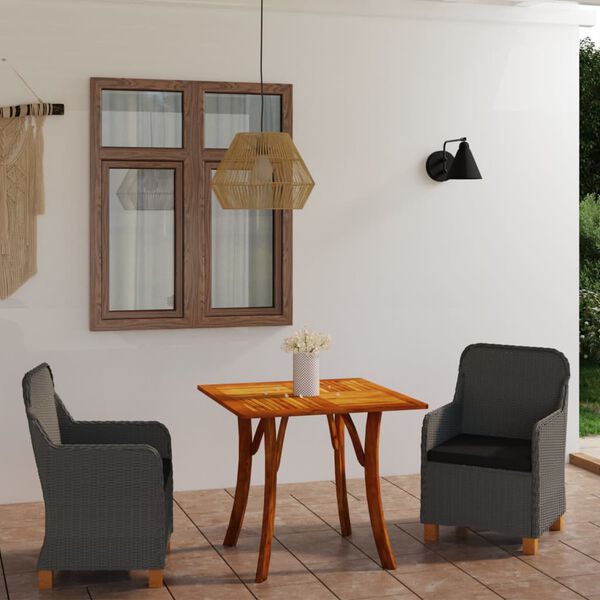 vidaXL Ensemble &agrave; manger de jardin 3 pcs Gris fonc&eacute;