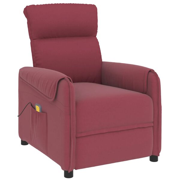 vidaXL Fauteuil de massage Rouge bordeaux Tissu