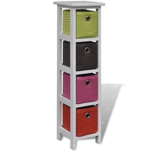 vidaXL &Eacute;tag&egrave;re de rangement et paniers multicolores Bois de Paulownia
