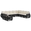 vidaXL Ensemble de canap&eacute; de jardin 10 pc Noir et blanc cr&egrave;me