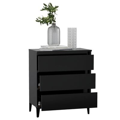 vidaXL Buffet Noir 60x35x69 cm Bois d’ingénierie