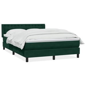 vidaXL Sommier &agrave; lattes de lit et matelas vert fonc&eacute; 160x220cm velours