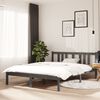 vidaXL Cadre de lit sans matelas gris bois massif 135x190 cm