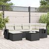 vidaXL Salon de jardin 7 pcs avec coussins noir r&eacute;sine tress&eacute;e