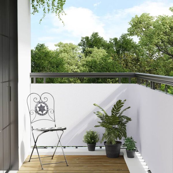 vidaXL Paravent de balcon blanc 1000x80 cm r&eacute;sine tress&eacute;e