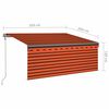 vidaXL Auvent r&eacute;tractable automatique store 3,5x2,5 m Orange et marron