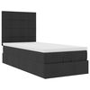 vidaXL Cadre de lit ottoman avec matelas noir 80x200 cm tissu