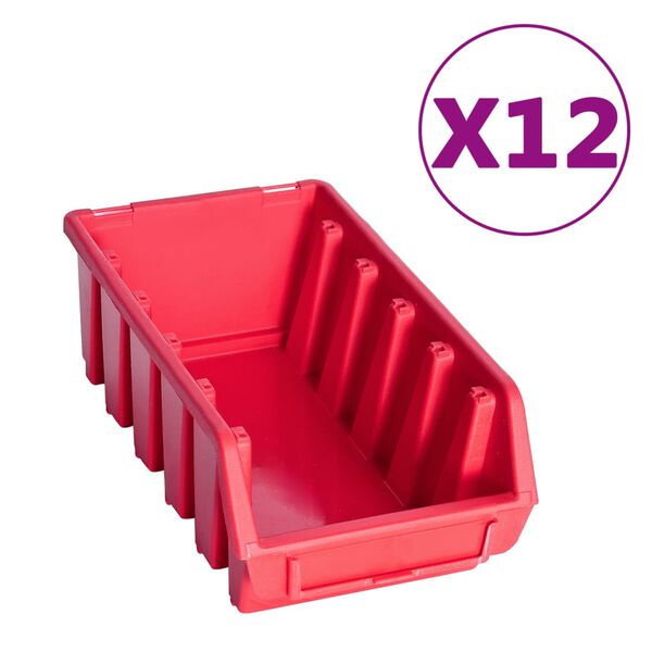 vidaXL Kit de bacs de stockage et panneaux muraux 80 pcs Rouge et noir