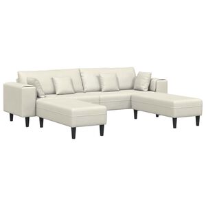 vidaXL Canap&eacute; 3 pc Cr&egrave;me Velours