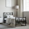 vidaXL Cadre de lit m&eacute;tal sans matelas avec pied de lit noir 75x190 cm