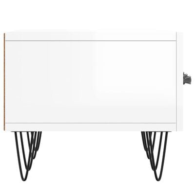 vidaXL Meuble TV blanc brillant 150x36x30 cm bois d'ingénierie