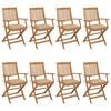 vidaXL Chaises pliantes 8 pi&egrave;ces avec coussins en bois d'acacia massif
