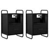 vidaXL Cabinet de chevet suspendu 2 pc Ch&ecirc;ne noir 40 x 30 x 60 cm