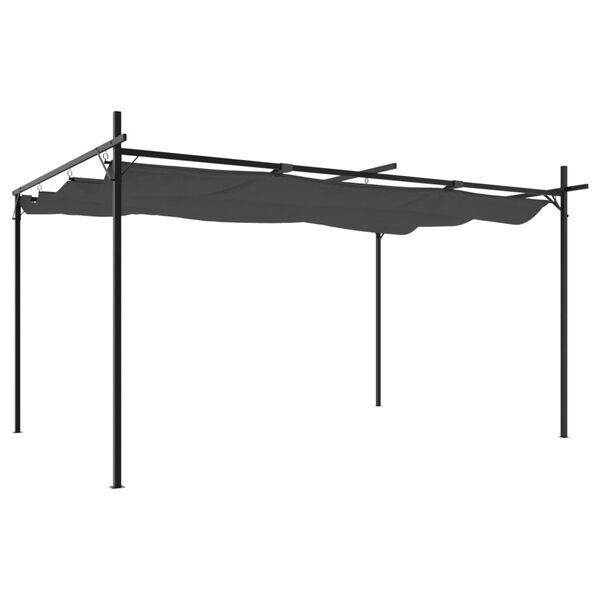 vidaXL Pergola avec toit r&eacute;tractable anthracite 395x292x230 cm